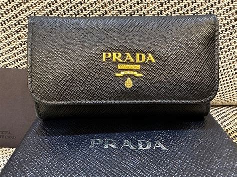 prada wallet keychain|Prada key holder sale.